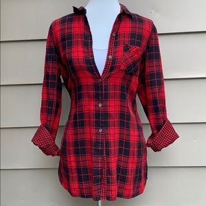 J Jill Red Plaid Top